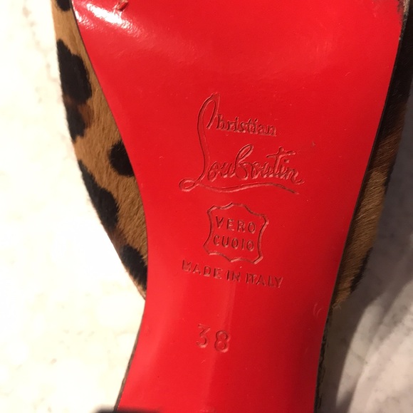 Christian Louboutin leopard fur stiletto heels 38 - Picture 9 of 15